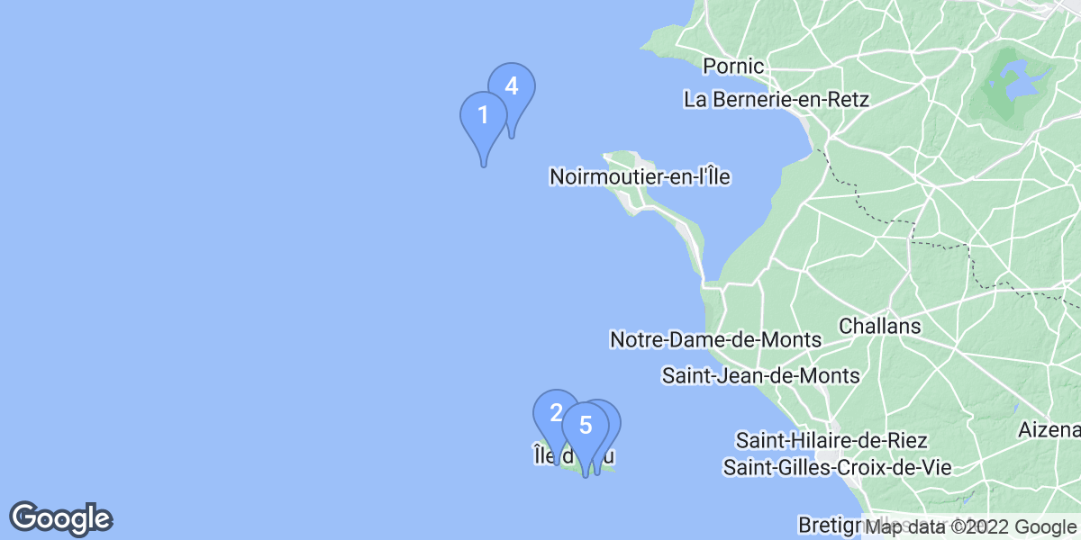 Vendée dive site map