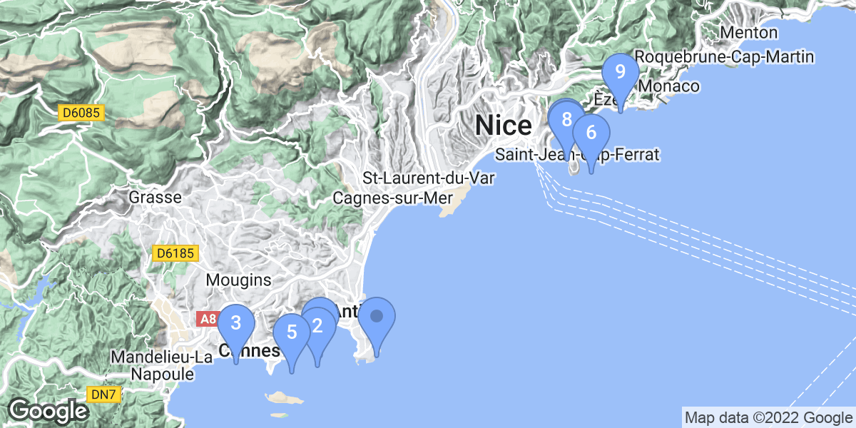 Alpes-Maritimes dive site map