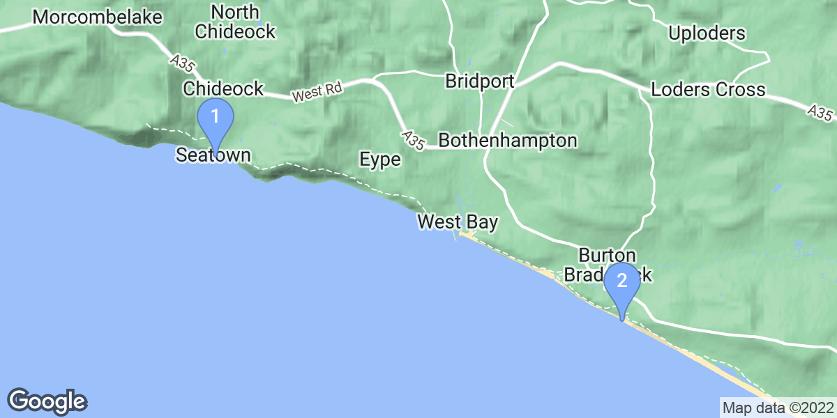 Dorset dive site map
