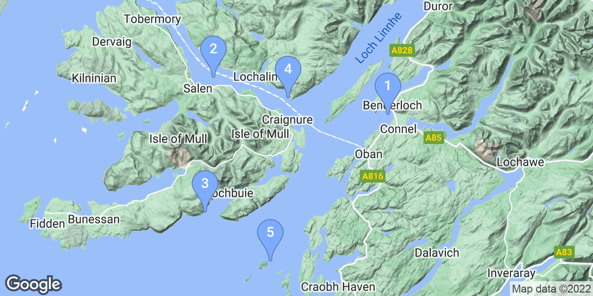 Argyll and Bute Council dive site map