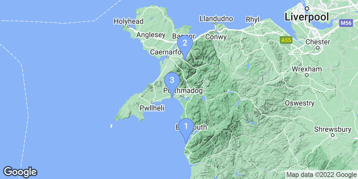 Gwynedd dive site map
