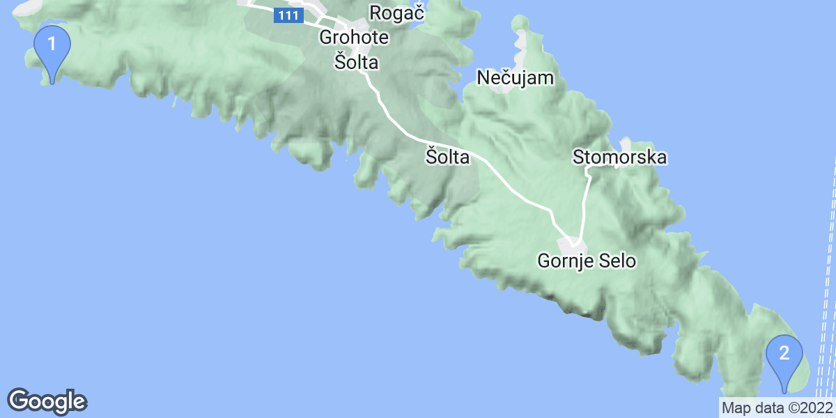 Općina Šolta dive site map