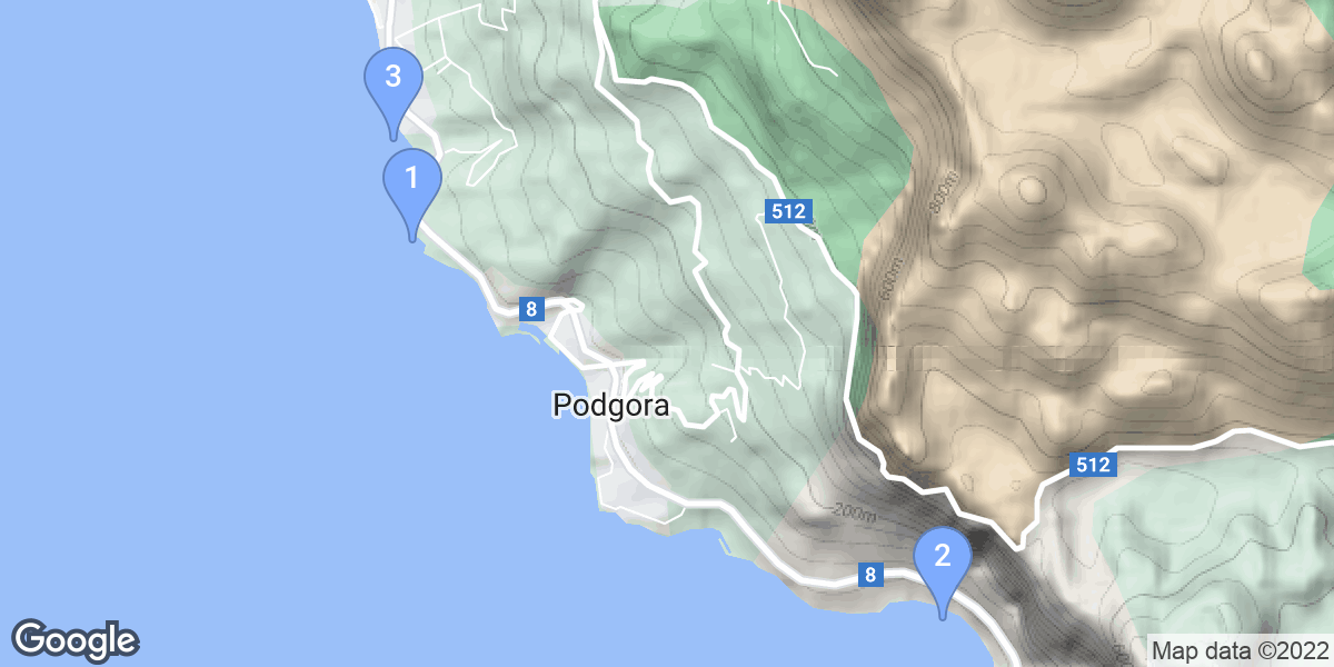 Općina Podgora dive site map