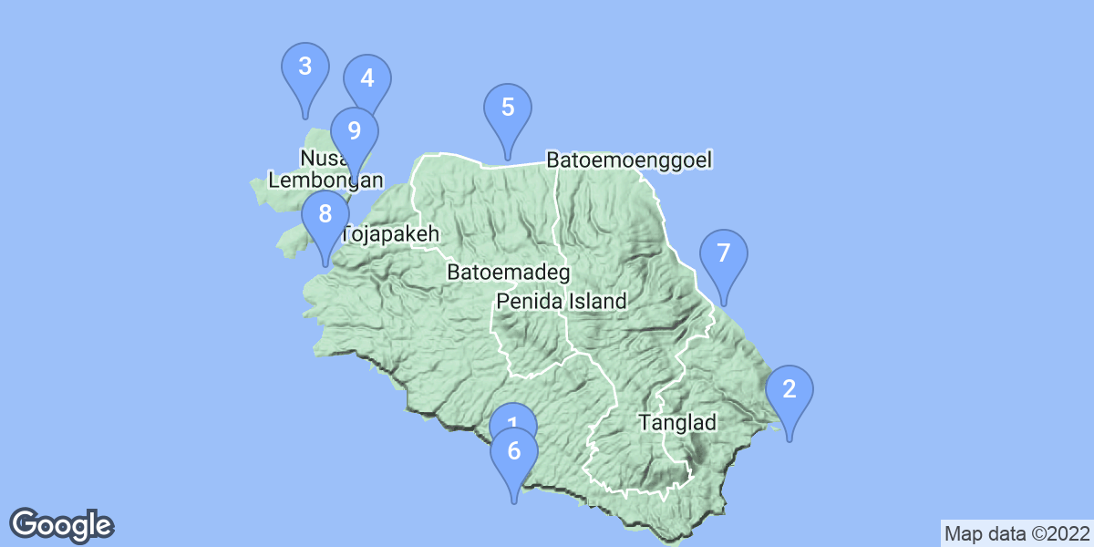 Klungkung Regency dive site map