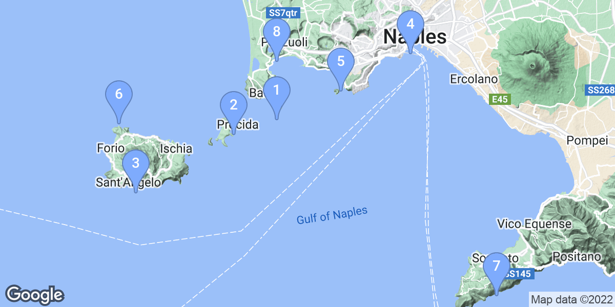 Città Metropolitana di Napoli dive site map