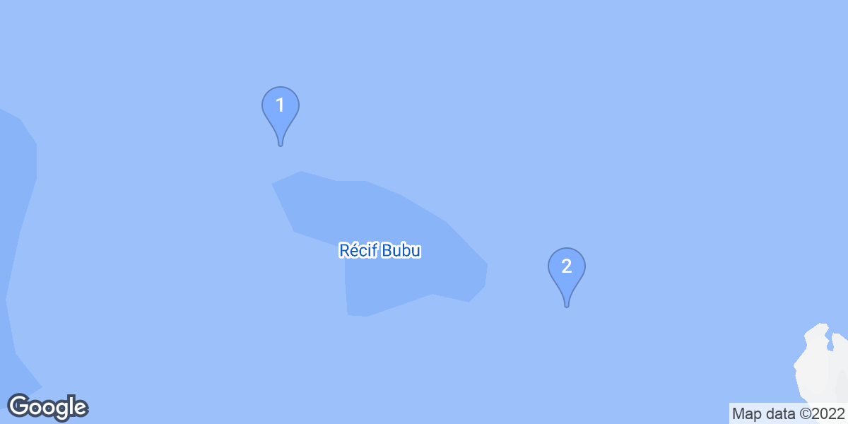 L'Île des Pins dive site map