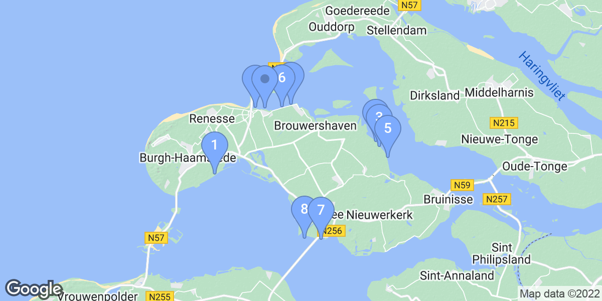 Schouwen-Duiveland dive site map
