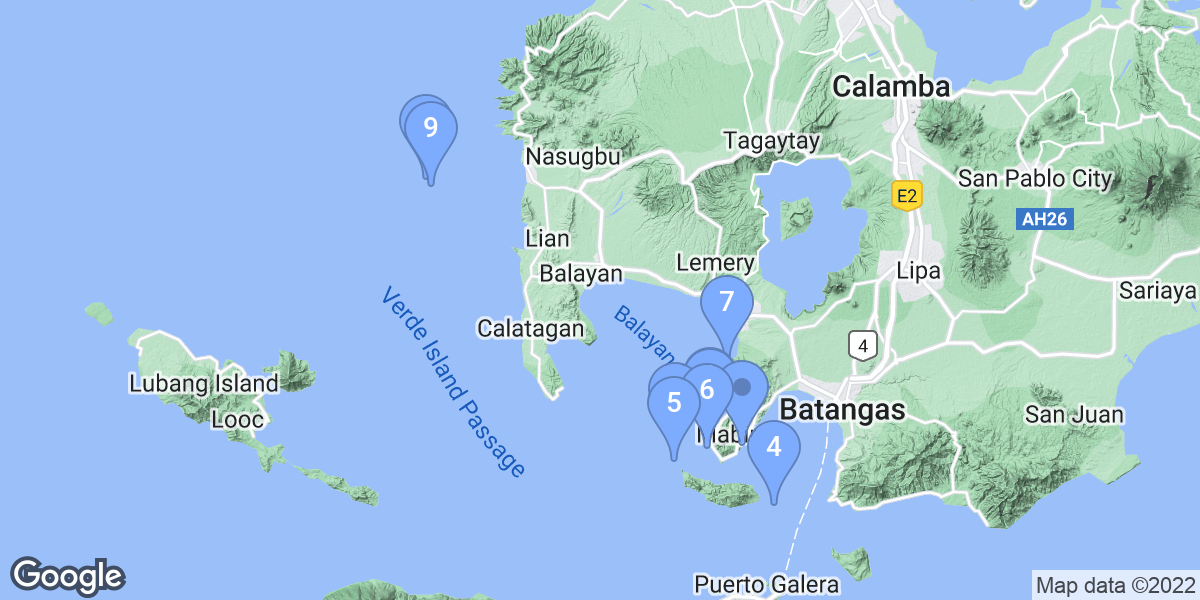 Batangas dive site map