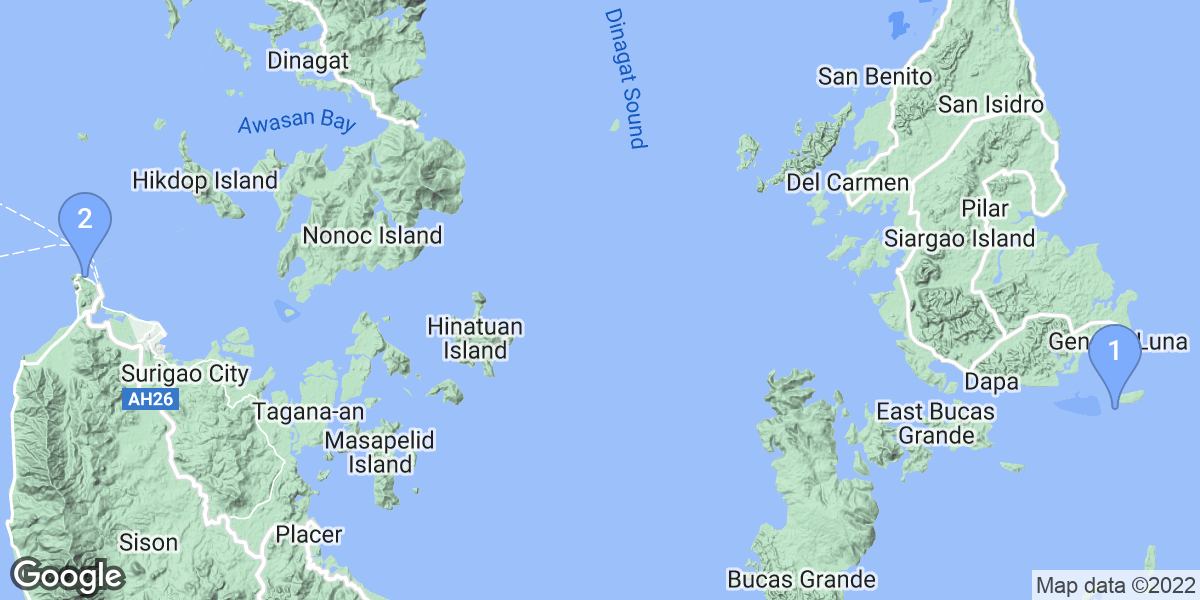 Surigao del Norte dive site map