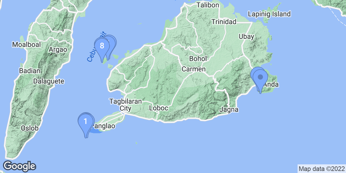 Bohol dive site map