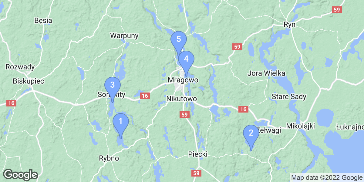 Mrągowo County dive site map