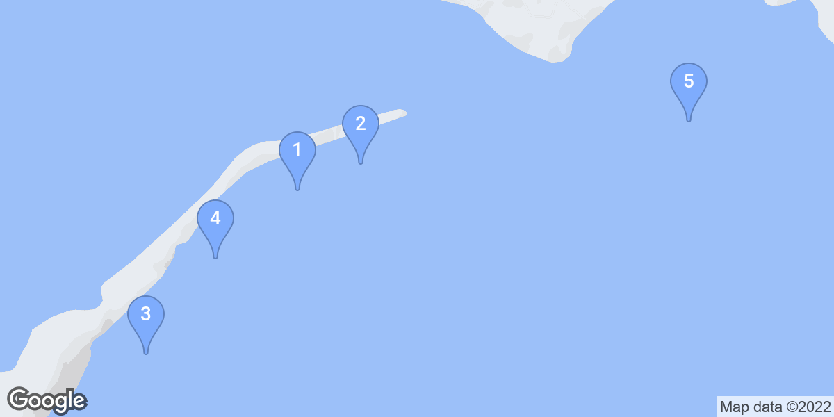 South Caicos dive site map