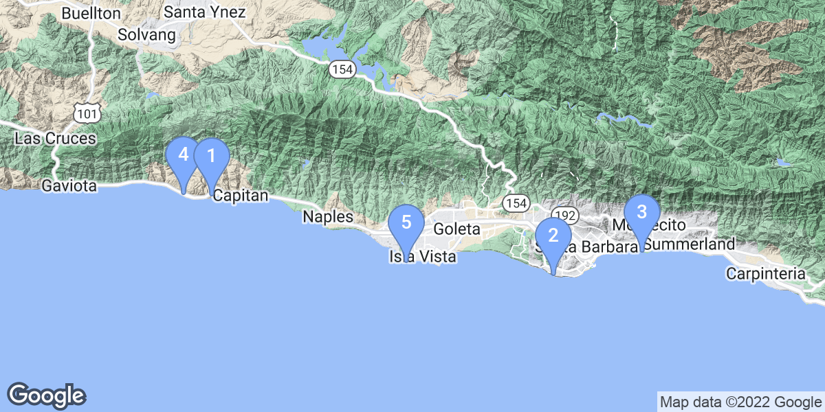 Santa Barbara County dive site map