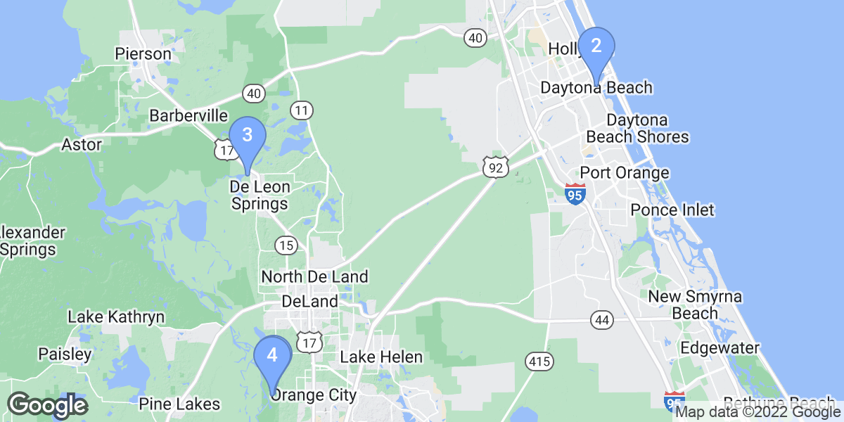 Volusia County dive site map