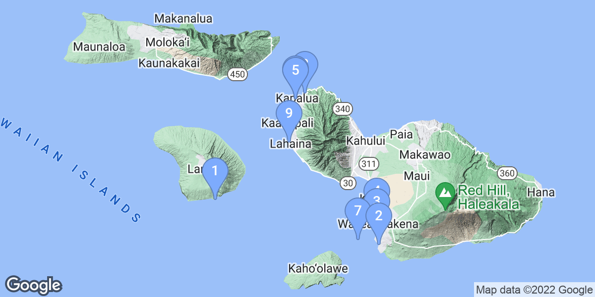 Maui dive site map
