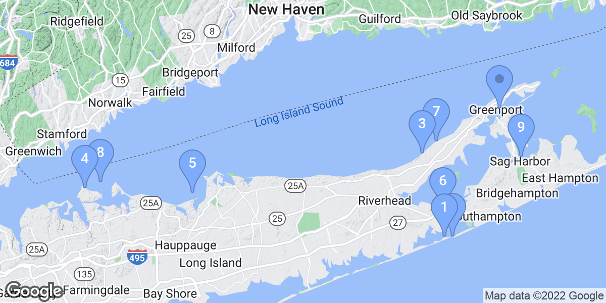 Suffolk County dive site map