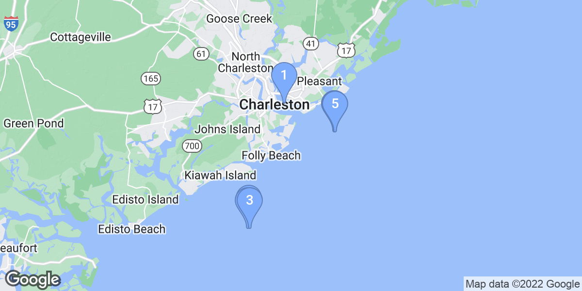 Charleston County dive site map
