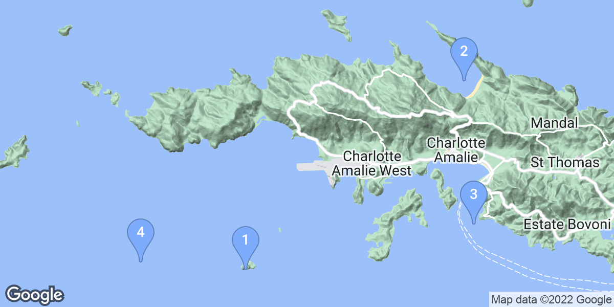 Charlotte Amalie dive site map