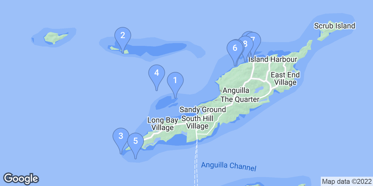 Anguilla dive site map