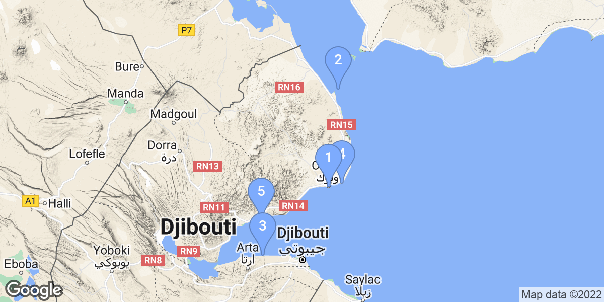 Djibouti dive site map