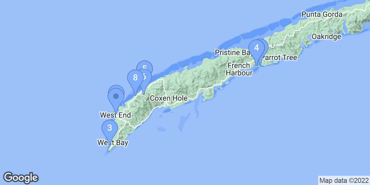 Honduras dive site map