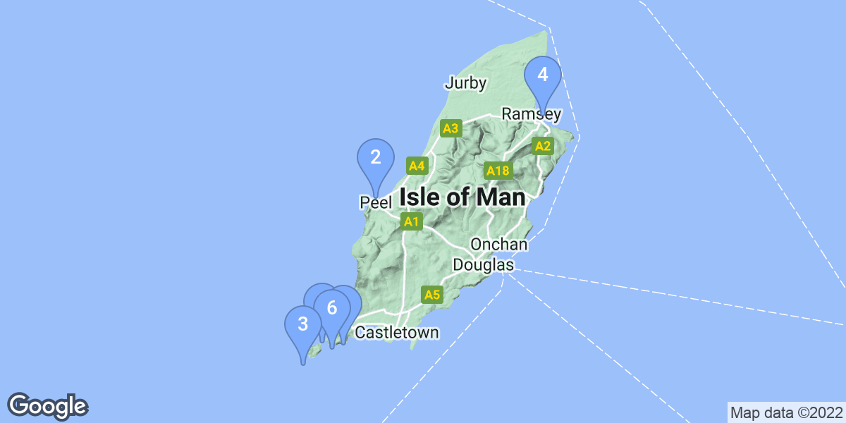 Isle of Man dive site map