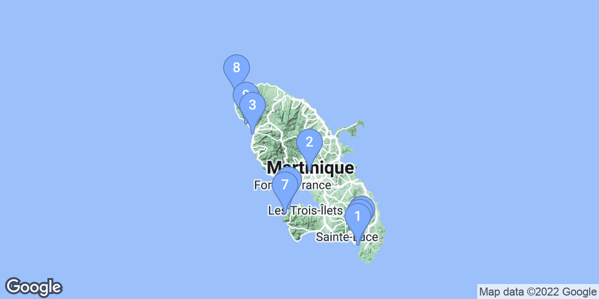 Martinique dive site map