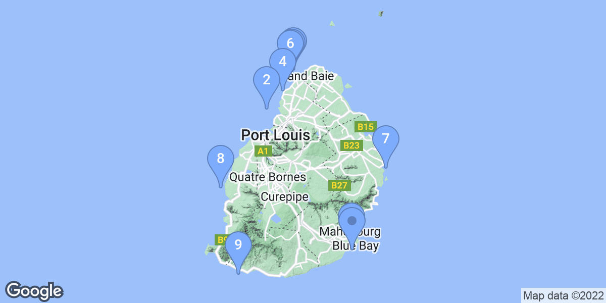Mauritius dive site map