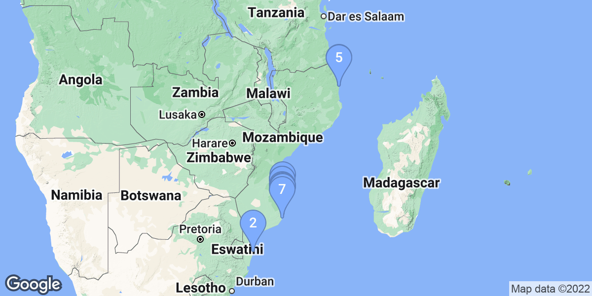 Mozambique dive site map
