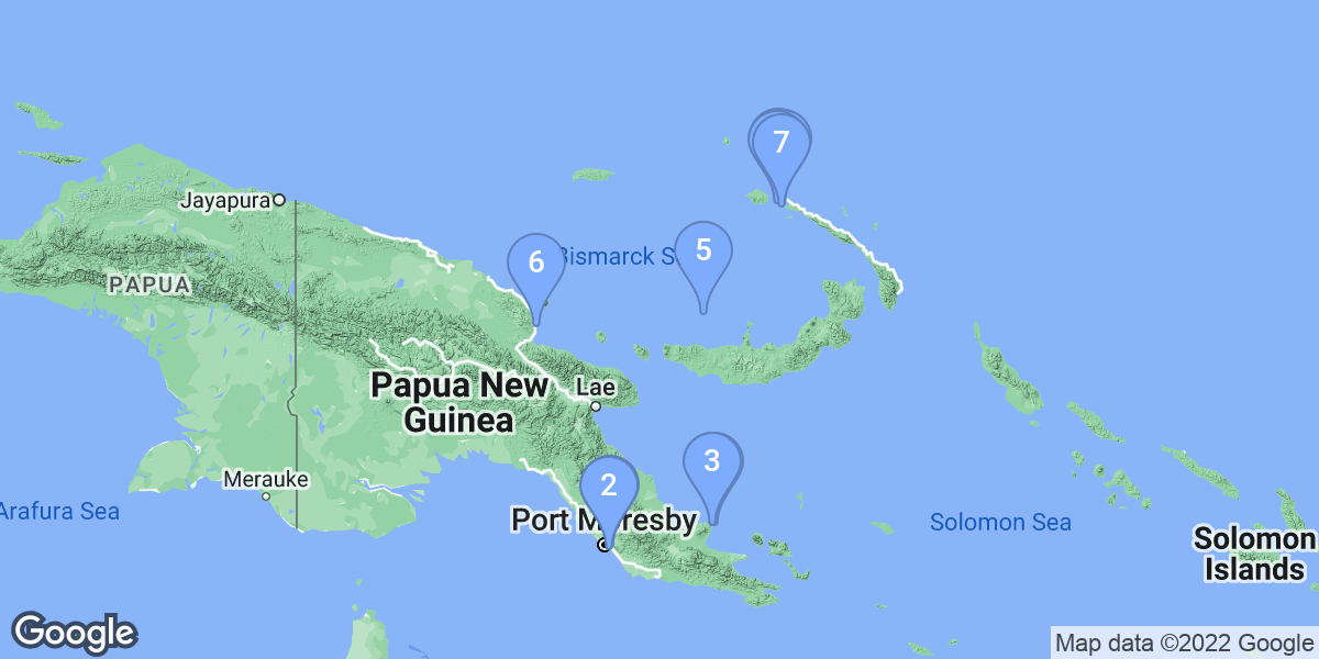 Papua New Guinea dive site map