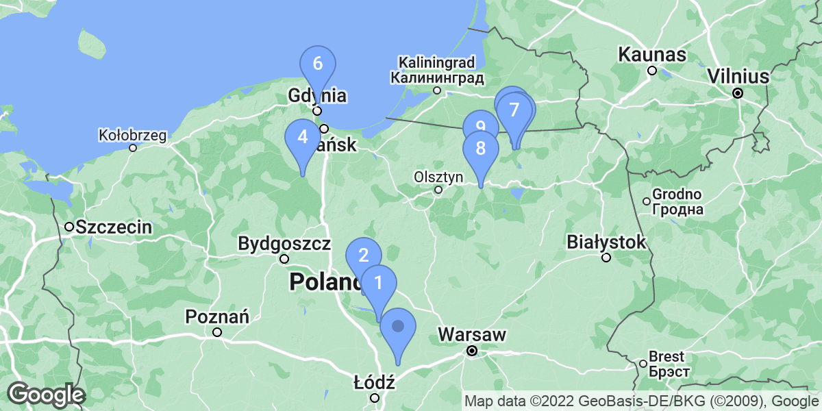 Poland dive site map