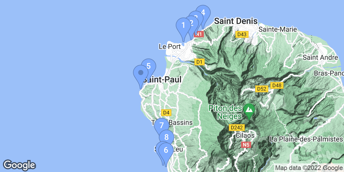 Réunion dive site map