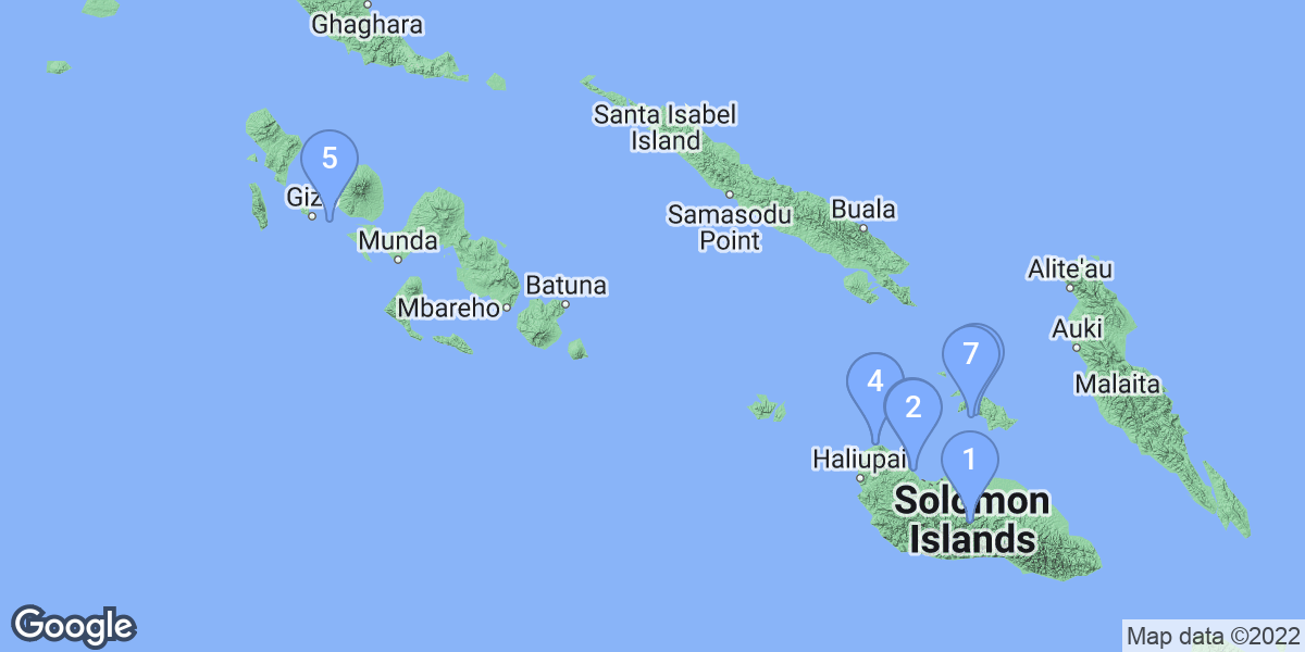 Solomon Islands dive site map