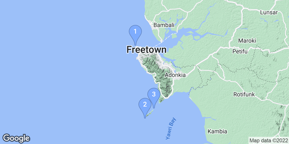Sierra Leone dive site map