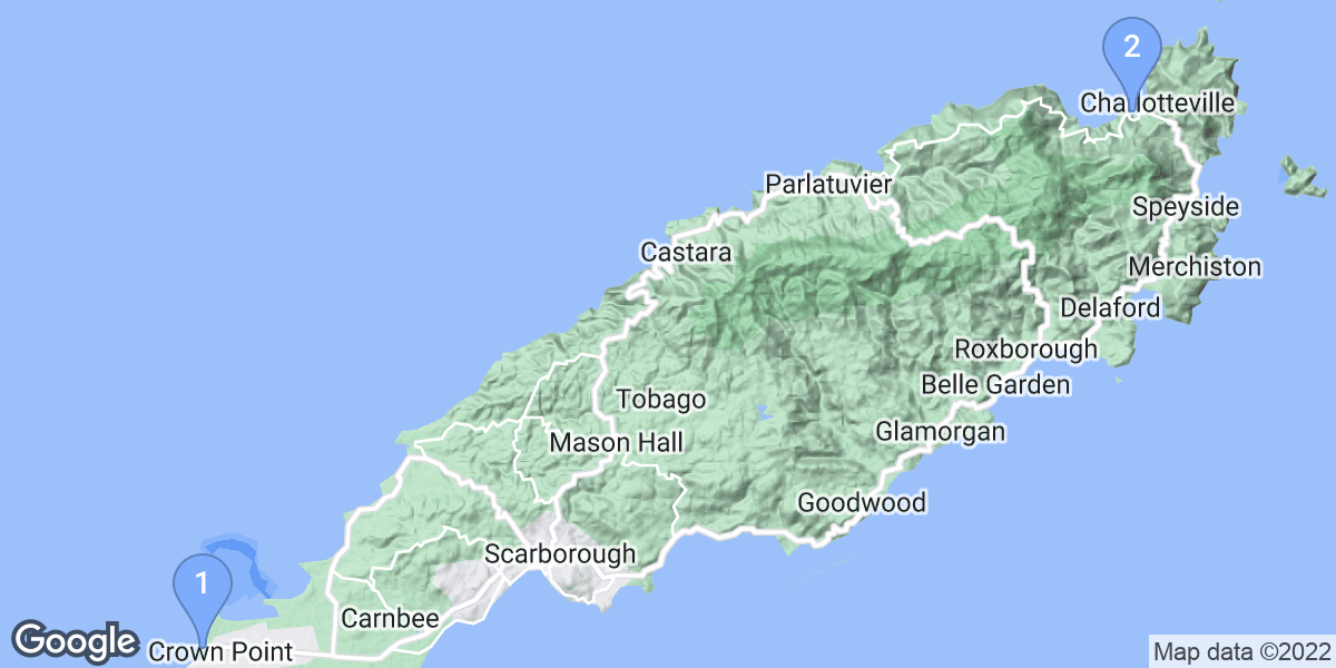 Trinidad and Tobago dive site map