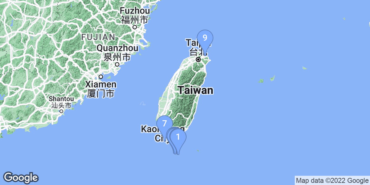 Taiwan dive site map