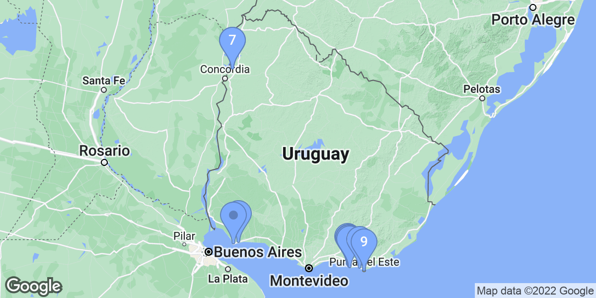 Uruguay dive site map