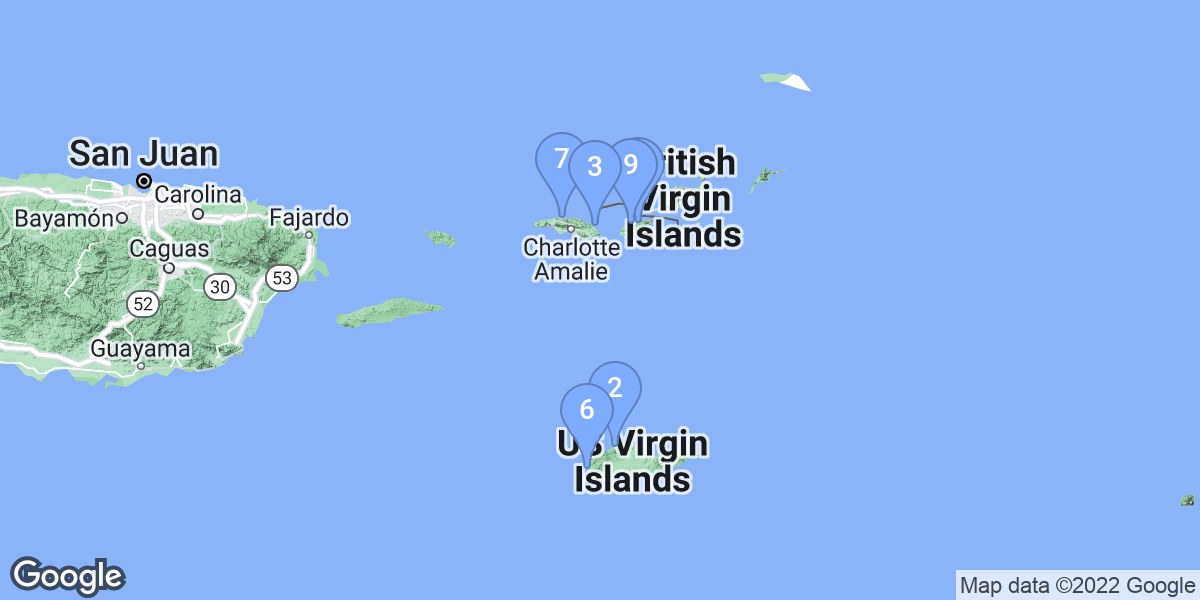 U.S. Virgin Islands dive site map