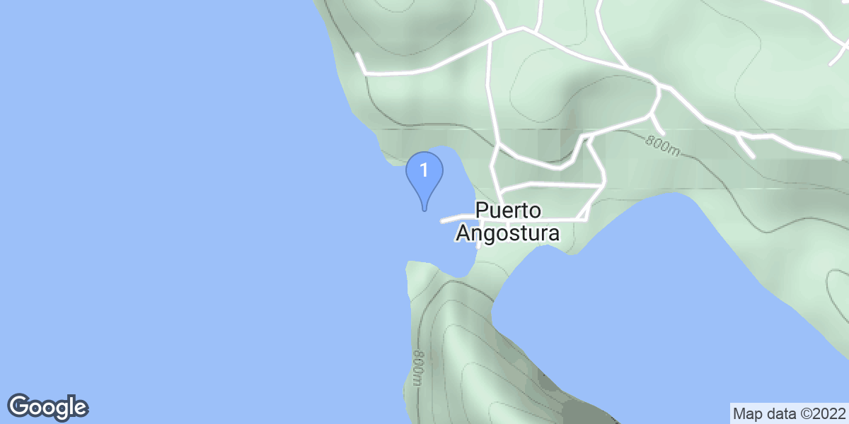 Puerto Angostura dive site map