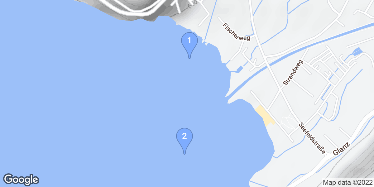 Döbriach dive site map