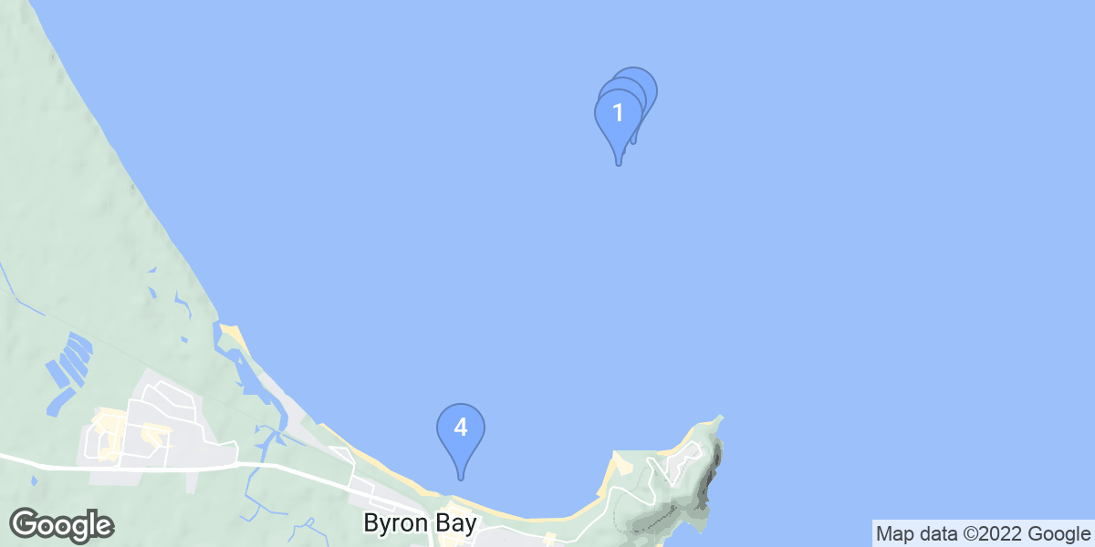 Byron Bay dive site map