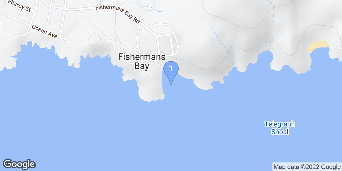 Fishermans Bay dive site map