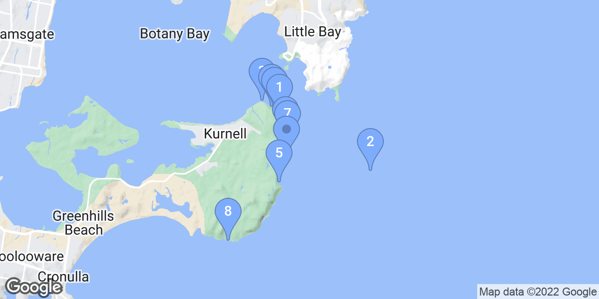 Kurnell dive site map