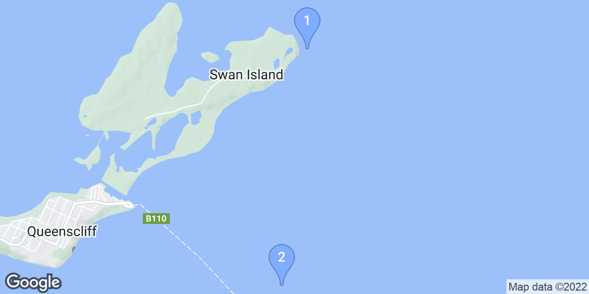 Swan Island dive site map