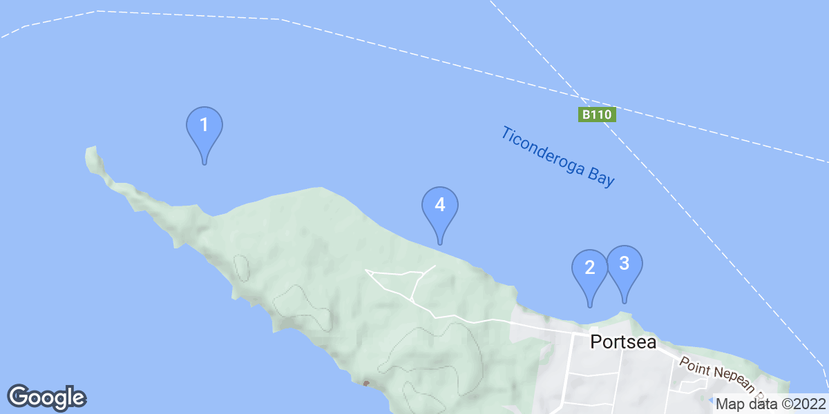 Portsea dive site map