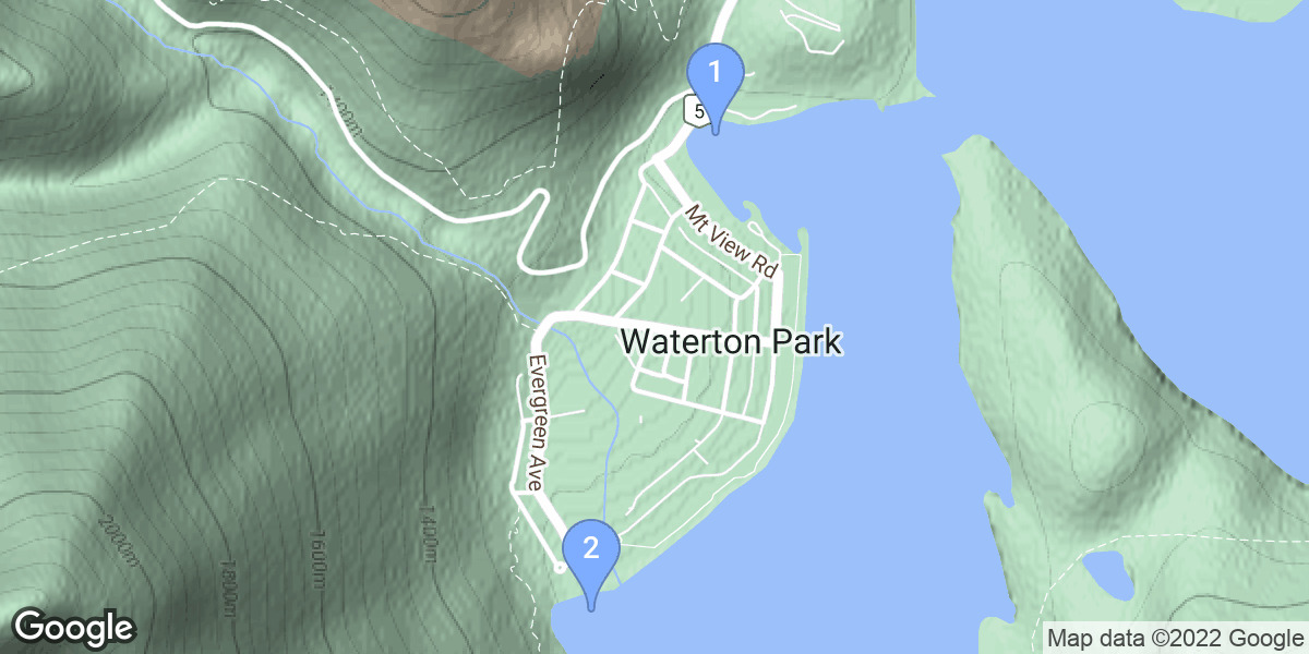 Waterton Park dive site map