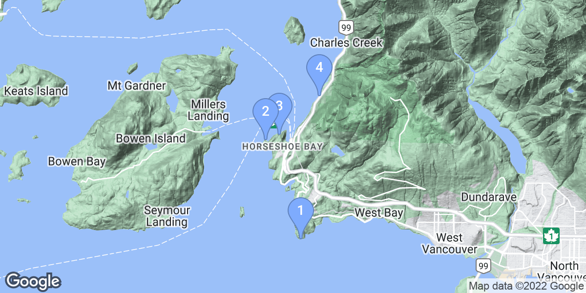 West Vancouver dive site map