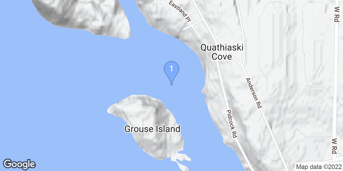 Quathiaski Cove dive site map