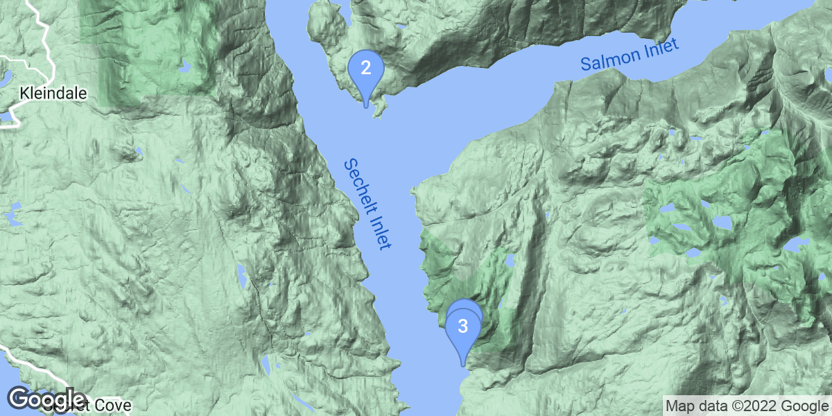 Sechelt dive site map