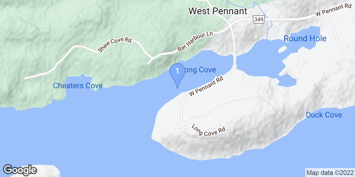 West Pennant dive site map